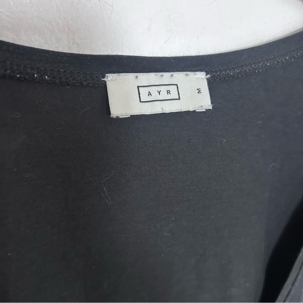 AYR The Deep End Pima Cotton Scoop Neck Tee Black Size M - Picture 2 of 5